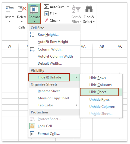 How to display or hide sheet tabs and Sheet Tab Bar in Excel?