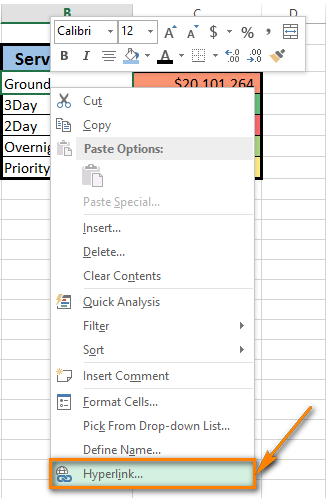 3 ways to insert a Hyperlink to another Excel sheet