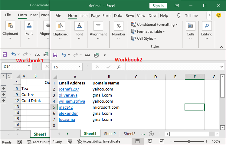 How to merge sheets in excel - javatpoint