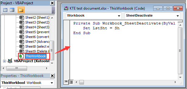 How to return to last active sheet in Excel?