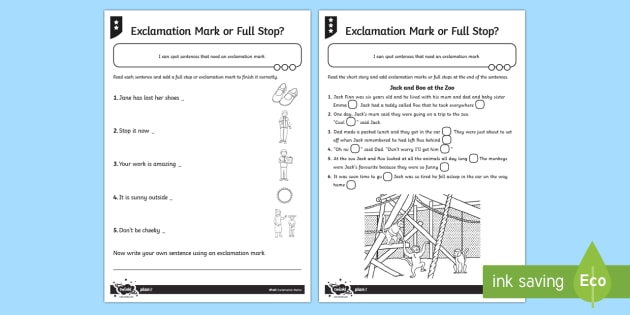 Basic Punctuation Worksheets KS1 - Primary Resources