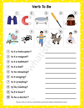 Verb To Be Worksheet with Pictures - Exercise 3 - Your Home Teacher
