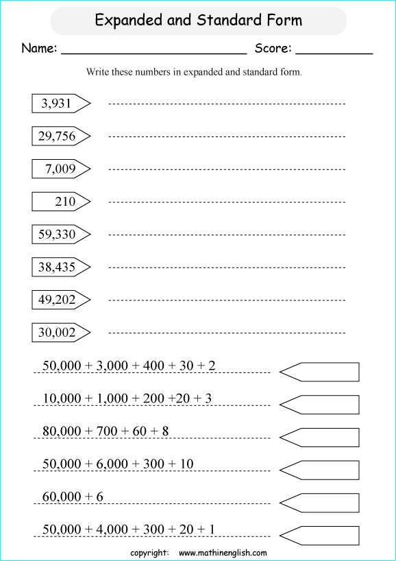 Printable primary math worksheet for math grades 1 to 6 based on ...