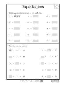 Expanded Form Worksheet for 4th - 5th Grade | Lesson Planet