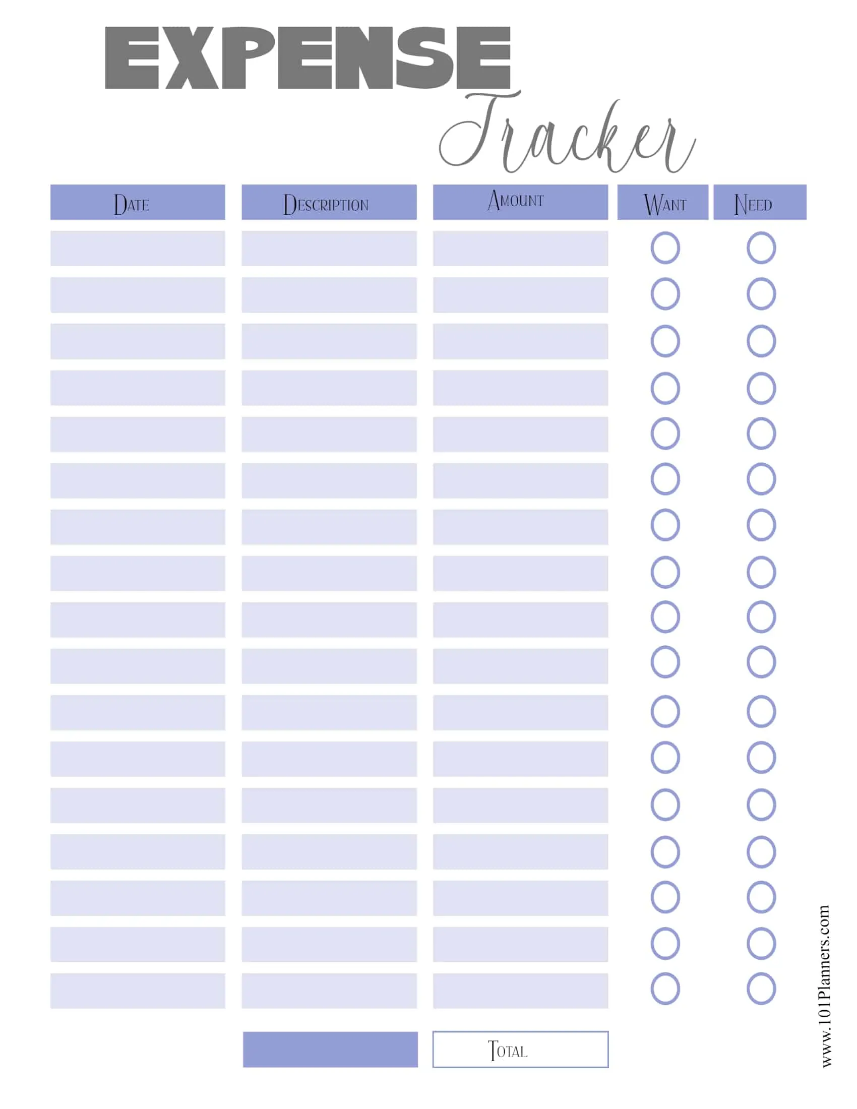 FREE Expense Tracker Printable | Customize Online