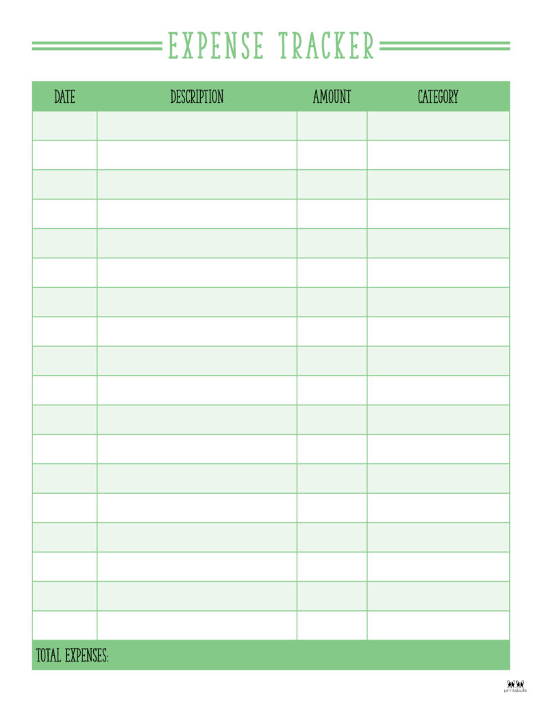 Expense Tracker Printables - 20 FREE Options | Printabulls