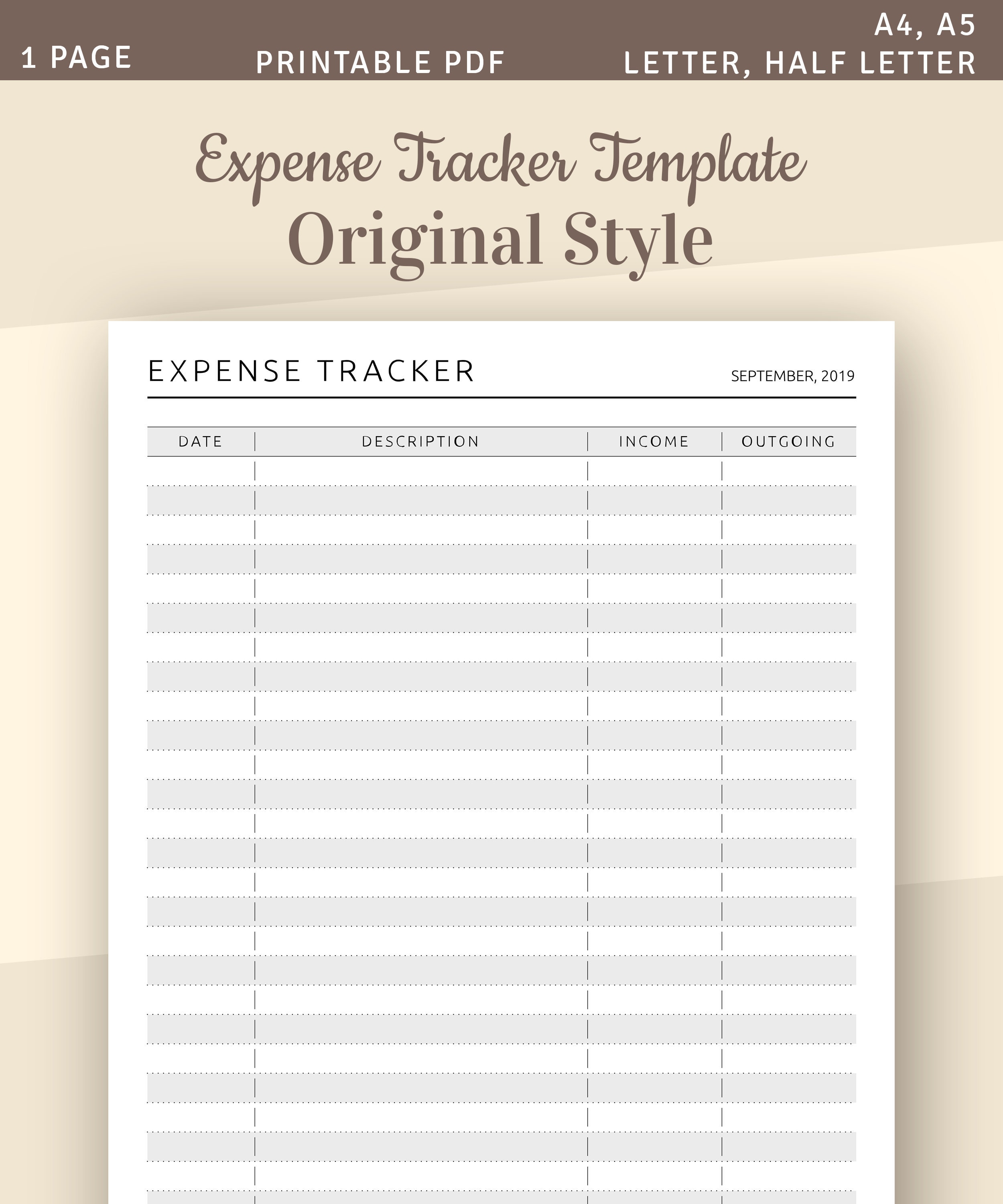 Monthly Expense Tracker Template, Printable Monthly Budget, Income ...