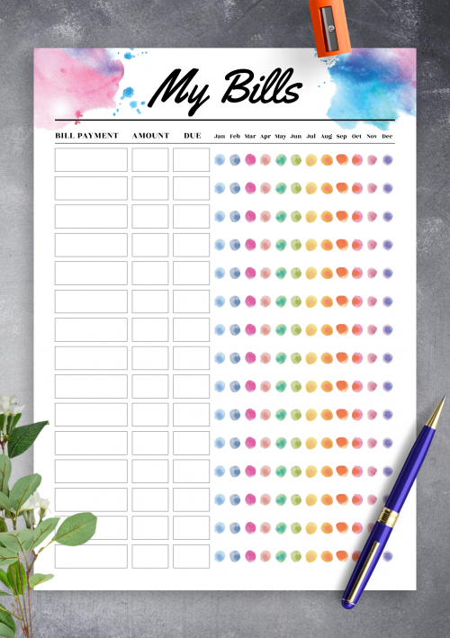 Printable Budget Templates - Download PDF A4, A5, Letter size