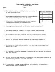 experimental probability packet.pdf - Experimental Probability ...