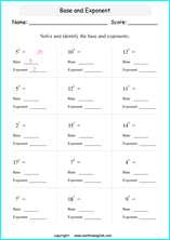 Free printable exponents and prower of ten math worksheets for ...