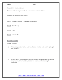 exponent problems worksheet