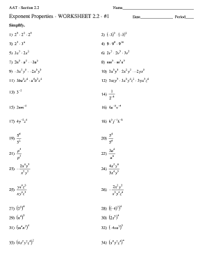 Properties Of Exponents - Fill Online, Printable, Fillable, Blank ...