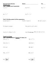 exponent properties worksheet answers