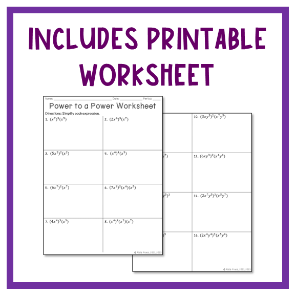 exponent puzzle worksheet