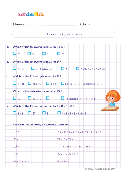 Unlock the magic of exponents: Interactive worksheets for Grade 5