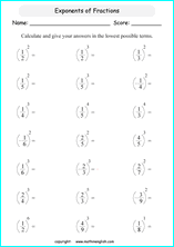 Free printable exponents and prower of ten math worksheets for ...
