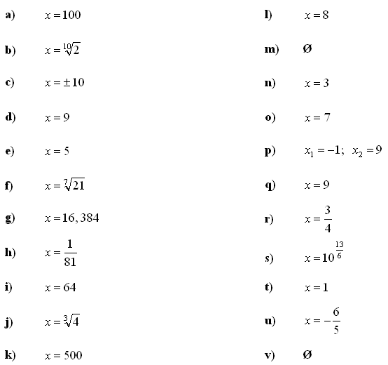 exponential and logarithmic equations worksheet with answers