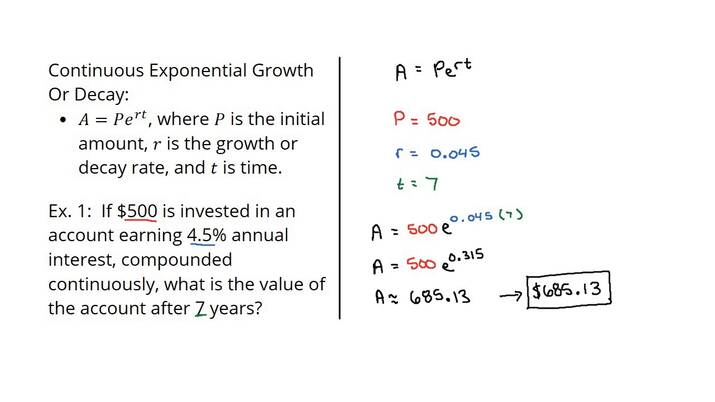 Finding the Final Amount in a Word Problem on Continuous ...