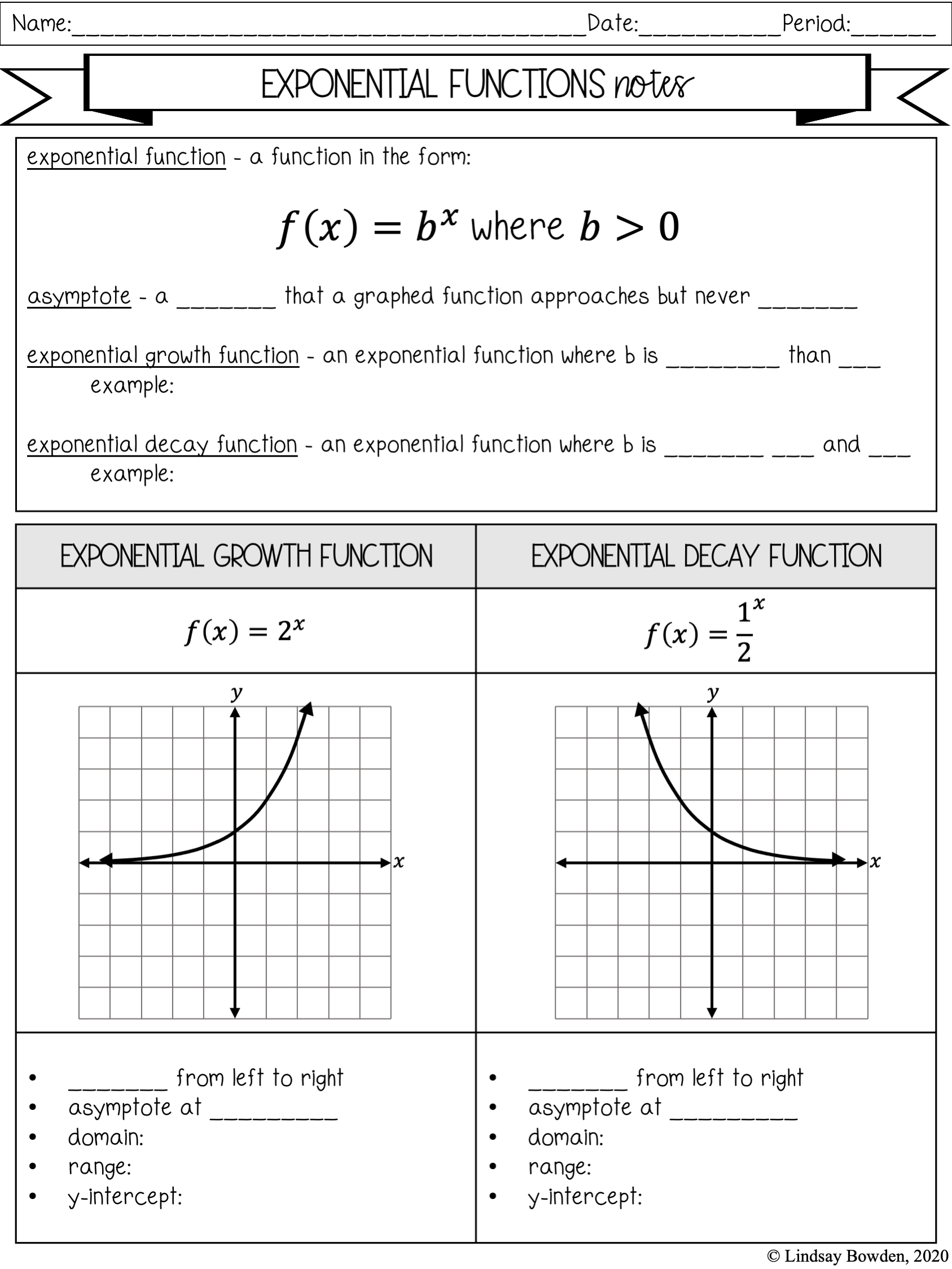 exponential functions worksheet algebra 1