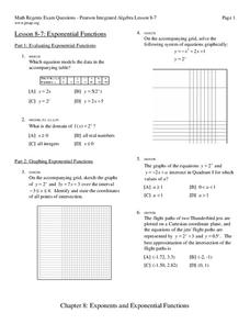Exponential Functions Worksheet for 9th - 11th Grade | Lesson Planet
