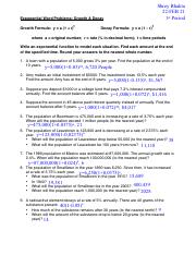 exponential growth and decay word problems worksheet pdf