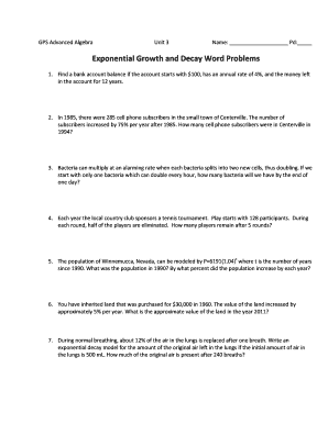 exponential growth and decay worksheet
