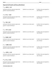 exponential growth and decay worksheet