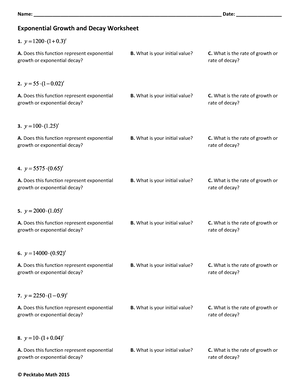 exponential growth worksheet answers