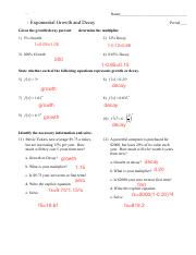 exponential growth worksheet answers