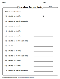 exponential notation worksheet