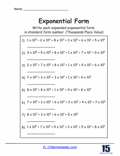 Exponential Form Worksheets - 15 Worksheets Library