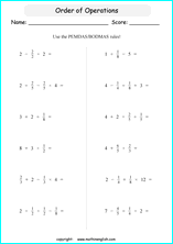 exponents and order of operations worksheet