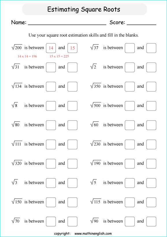 Worksheet Exponents And Square Roots, 57% OFF