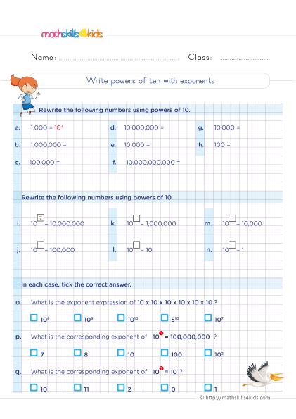 Unlock the magic of exponents: Interactive worksheets for Grade 5