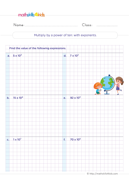 Unlock the magic of exponents: Interactive worksheets for Grade 5