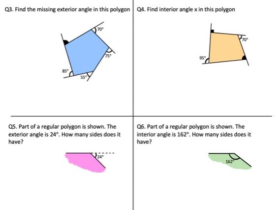 Exterior angles in polygons  