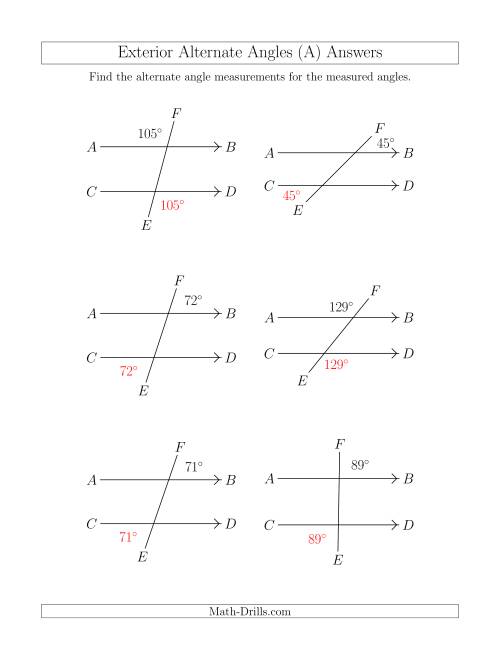 exterior angle worksheet