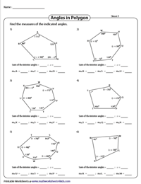 exterior angles of a polygon worksheet