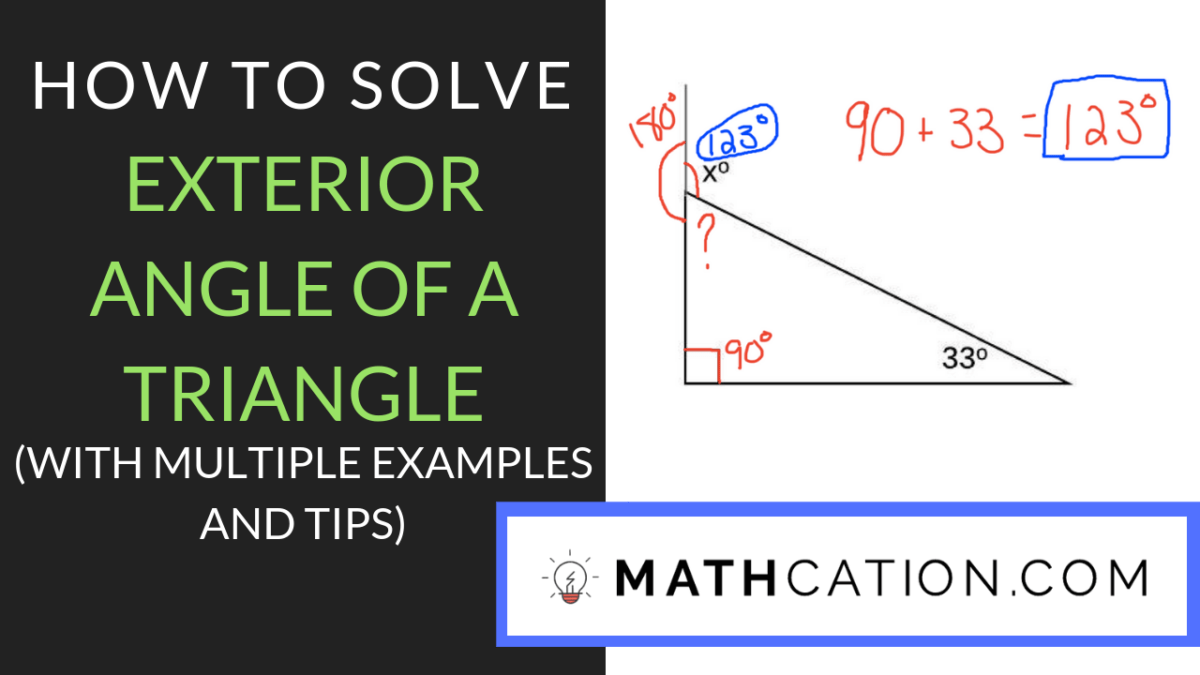 exterior angles of a triangle worksheet