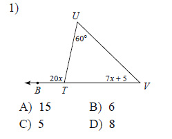 exterior angles of triangles worksheet