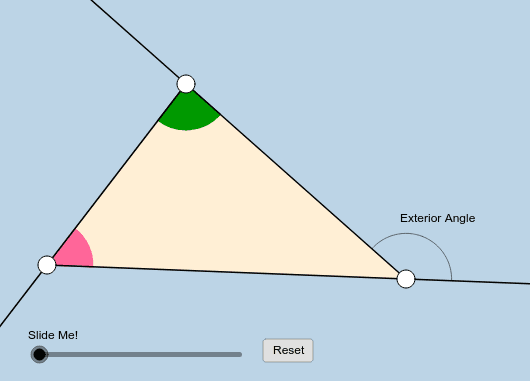 exterior angles of triangles worksheet