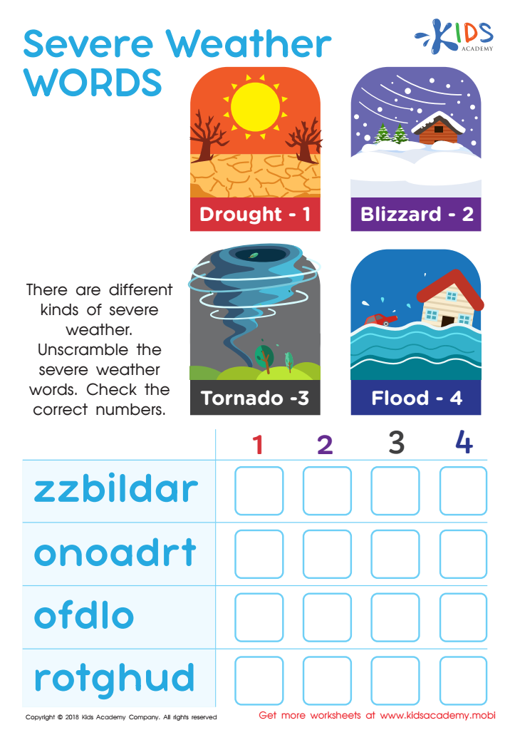 extreme weather worksheet