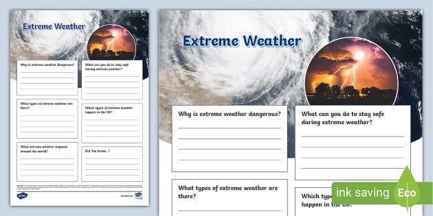 Extreme Weather Fact File Template (teacher made) - Twinkl - Worksheets ...