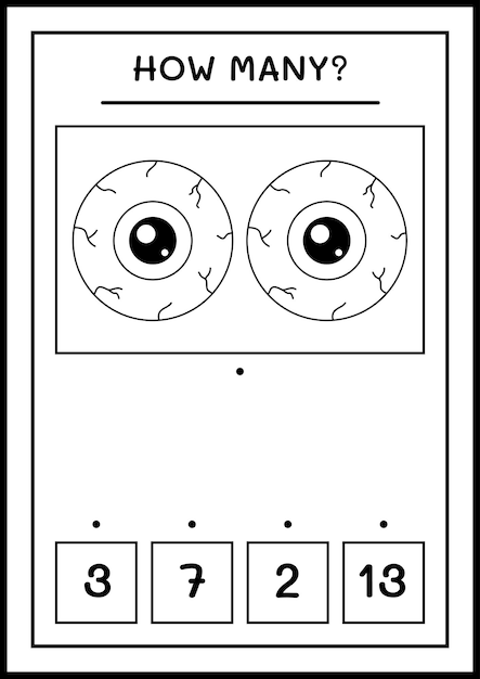 Premium Vector | How many Eye, game for children. Vector ...