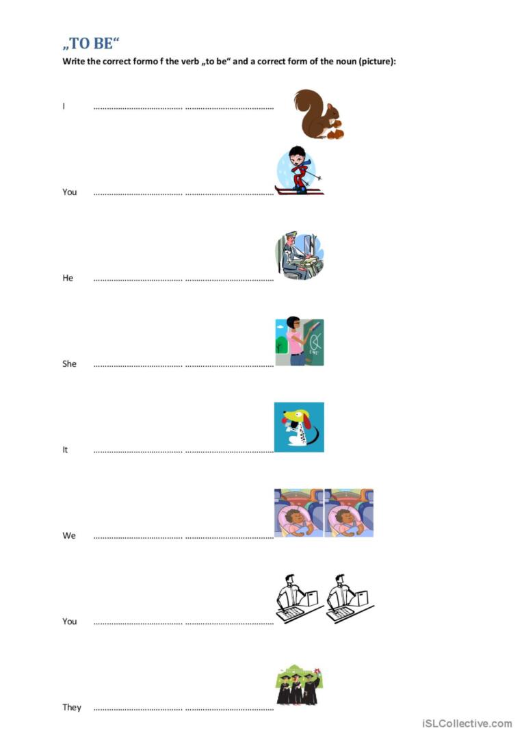 TO BE English ESL worksheets pdf & doc Worksheets Library