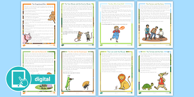 Second Grade Folktales For Kids - Reading Comprehension Pack