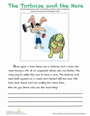 The Tortoise and the Hare Fable | Worksheet 