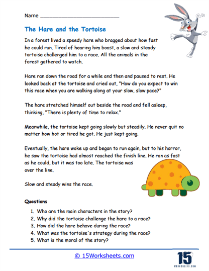 Fable Comprehension Worksheets - 15 Worksheets Library