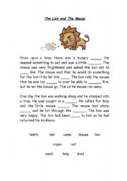 Fable: the mouse and the lion - ESL worksheet by face2face