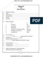 CBSE Class 6 Worksheet - Fibre To Fabric | PDF | Spinning ...